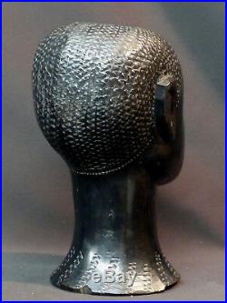 1940 très beau buste ancien tête statue art afrique 22cm1.9kg ébène déco ++