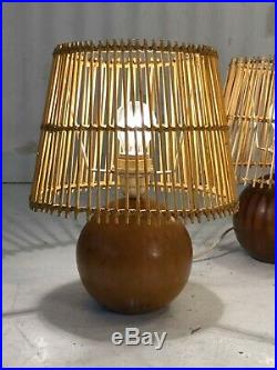 1970 2 LAMPES MODERNISTE BRUTALIST SHABBY-CHIC ART POPULAIRE Audoux-Minet