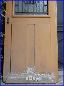 213 X 88 cm Ancienne porte d'entrée, à grille fer
