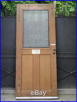 213 X 88 cm Ancienne porte d'entrée, à grille fer