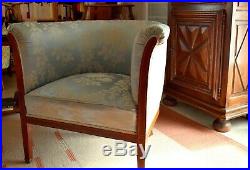 2 Beaux fauteuils art déco style tonneau authentiques art déco 1930