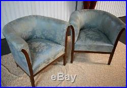2 Beaux fauteuils art déco style tonneau authentiques art déco 1930