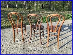 2 chaises + 1 autre des anciens bistrots, bois et cannage de Jacob et Josef KOHN