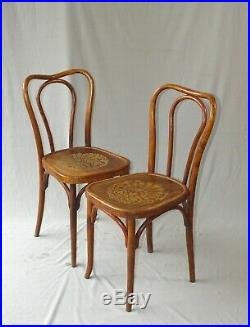 2 chaises bistrot bois-courbé N°48 de Horgen Glarus Ca. 1925, no Thonet Baumann