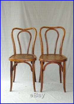 2 chaises bistrot bois-courbé N°48 de Horgen Glarus Ca. 1925, no Thonet Baumann