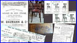 6 chaises bistrot BAUMANN N°104 années 30, bois courbé, no thonet, café resto