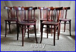 6 chaises bistrot époque Baumann années 30, bois courbé, no thonet, café resto