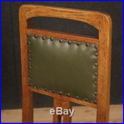 6 chaises meubles en bois Art Deco fauteuils sièges cuir style ancien salon