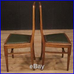 6 chaises meubles en bois Art Deco fauteuils sièges cuir style ancien salon