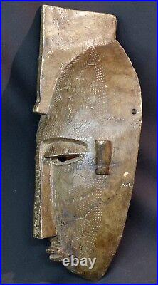 AA Art Africain masque ancien Bamana mali scarification spiritualité 33cm déco