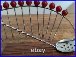 ANCIEN SERVICE PORTE PIQUE A APERITIF/ COCKTAIL /CERISE ART DECO Métal Chromé ANCIEN SERVICE PORTE PIQUE A APERITIF/ COCKTAIL /CERISE ART DECO Métal Chromé