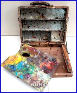 Ancien Coffret de Peintre 31x24Cm avec Palette Modéle Déposé circa 1920-30 Ancien Coffret de Peintre 31x24Cm avec Palette Modéle Déposé circa 1920-30