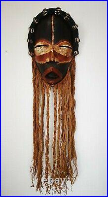 Ancien Grand Masque Africain En Bois Fibre Art Tribal Mask African Ethnie Déco