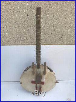 Ancien KORA Instrument à Corde Guitare Africaine Bois + Peau Vintage