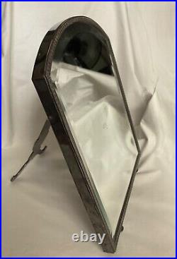 Ancien Miroir biseauté cadre métal argenté Art Déco Félix frères Toulouse Ancien Miroir biseauté cadre métal argenté Art Déco Félix frères Toulouse