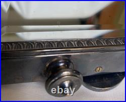 Ancien Miroir biseauté cadre métal argenté Art Déco Félix frères Toulouse Ancien Miroir biseauté cadre métal argenté Art Déco Félix frères Toulouse