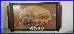 Ancien Plateau Sculpture Bois Style Art Deco Ancien Plateau Sculpture Bois Style Art Deco