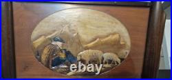 Ancien Plateau Sculpture Bois Style Art Deco Ancien Plateau Sculpture Bois Style Art Deco