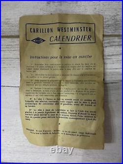 Ancien carillon GIROD Westminster, 8 marteaux, 8 Tiges date, jour, mois No Odo Rare
