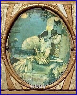Ancien grand Trumeau grand miroir mural français Art Déco 1930, Argent, Or Ancien grand Trumeau grand miroir mural français Art Déco 1930, Argent, Or