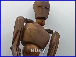 Ancien mannequin articulé de peintre bois 1930 antique artist lay's figure