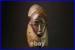 Ancien masque Baoule Africain Vintage bois sculpté visage tribal art déco 7905 Ancien masque Baoule Africain Vintage bois sculpté visage tribal art déco 7905