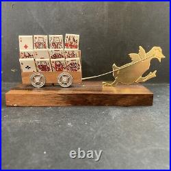 Ancien porte marqueur verre Art Déco Paris Pizette bar cocktail canard Carte 12p