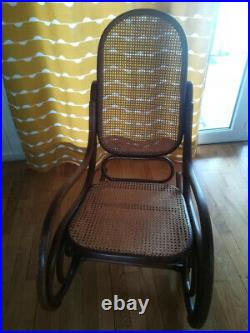 Ancien rocking chair en bois courbé Style Thonet, Art déco