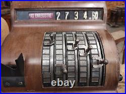 Ancienne caisse enregistreuse National tiroir caisse bois The Financial Cash