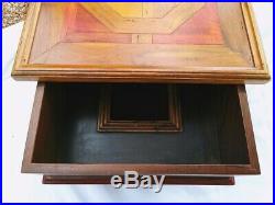 Ancienne table basse bar en bois avec plateau coulissant art déco 60cm x 40cm