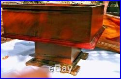 Ancienne table basse bar en bois avec plateau coulissant art déco 60cm x 40cm