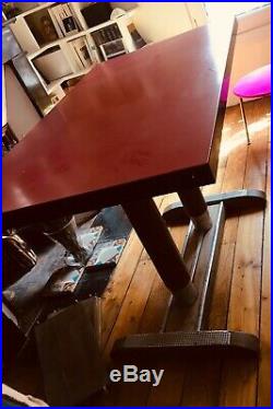 Ancienne table bistrot formica bois vintage années 40 50 art deco