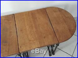 Antique table basse bois et fer forge très ancienne 4 parties amovibles