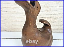 Art Deco Sculpture Animaliere Canard Noel Ange Martini Bois Taille Directe