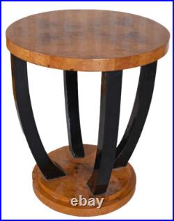 Art Déco Table Rond D'Appoint Antique Plateau à Thé en Bois 20er Ans Stil Rétro Art Déco Table Rond D'Appoint Antique Plateau à Thé en Bois 20er Ans Stil Rétro