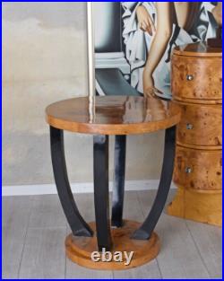 Art Déco Table Rond D'Appoint Antique Plateau à Thé en Bois 20er Ans Stil Rétro Art Déco Table Rond D'Appoint Antique Plateau à Thé en Bois 20er Ans Stil Rétro