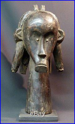 Art africain Buste reliquaire très ancien tribu Fang Gabon 2kg40cm sceptre déco