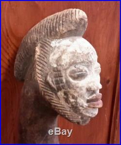 Art africain soufflet de forge fang gabon cuir souple H 66 cm 1980 outil déco