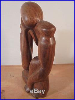 Art déco 1930 Sculpture Bois Moderniste Anthropomorphe DLG Moore Matisse Noll