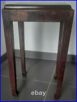 Atelier Martine tabouret guéridon en bois rouge(teck). Art deco stool red wood