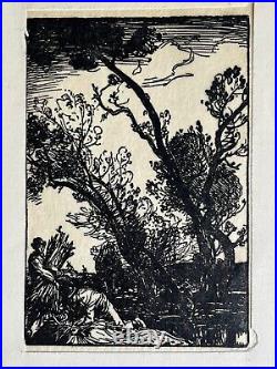 Auguste Lepère Lepere gravure sur bois Woodcut Paysage Forêt Campagne Art Déco