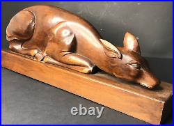 BICHE SCULPTEE SCULPTURE BOIS art déco en noyer vintage antique BICHE SCULPTEE SCULPTURE BOIS art déco en noyer vintage antique