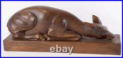 BICHE SCULPTEE SCULPTURE BOIS art déco en noyer vintage antique BICHE SCULPTEE SCULPTURE BOIS art déco en noyer vintage antique
