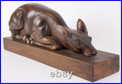 BICHE SCULPTEE SCULPTURE BOIS art déco en noyer vintage antique BICHE SCULPTEE SCULPTURE BOIS art déco en noyer vintage antique