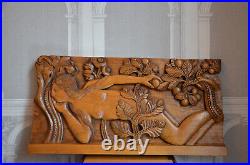Bas Relief En Chene Sculpte Eve Au Paradis Terrestre Negri Art Deco 1930-1940