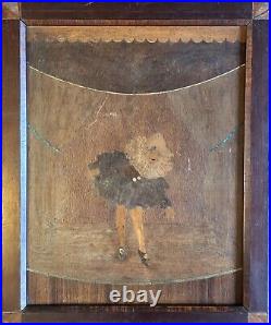 Beau Et Rare panneau De marqueterie Personnage 1910 1920
