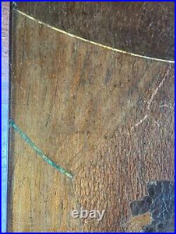 Beau Et Rare panneau De marqueterie Personnage 1910 1920