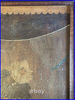 Beau Et Rare panneau De marqueterie Personnage 1910 1920