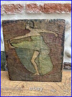 Belle peinture Aquarelle Danseuse Danse Femme Art Déco 1940 A Identifier Bois