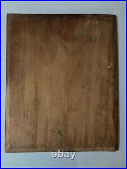 Belle peinture huile panneau bois 1900 paysage impressionniste Forêt Ancien Art